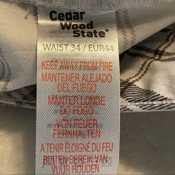 Cedar Wood State White Gray Plaid Capris Size 34 - Picture 4 of 9